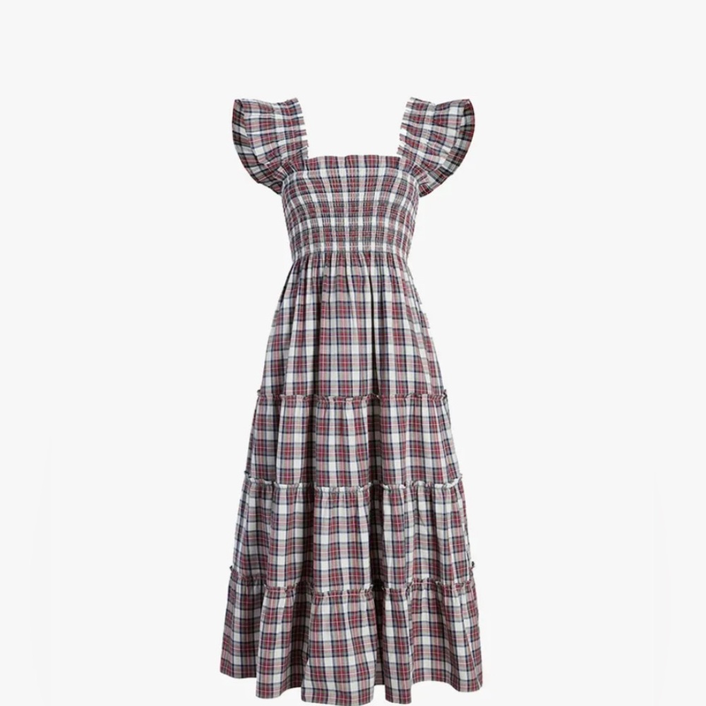 Hill House Home Ellie Nap Dress in Brown/White Tartan